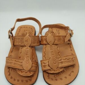 Genuine Brown Leather Gladiator Costa Rican Toddler Sandals